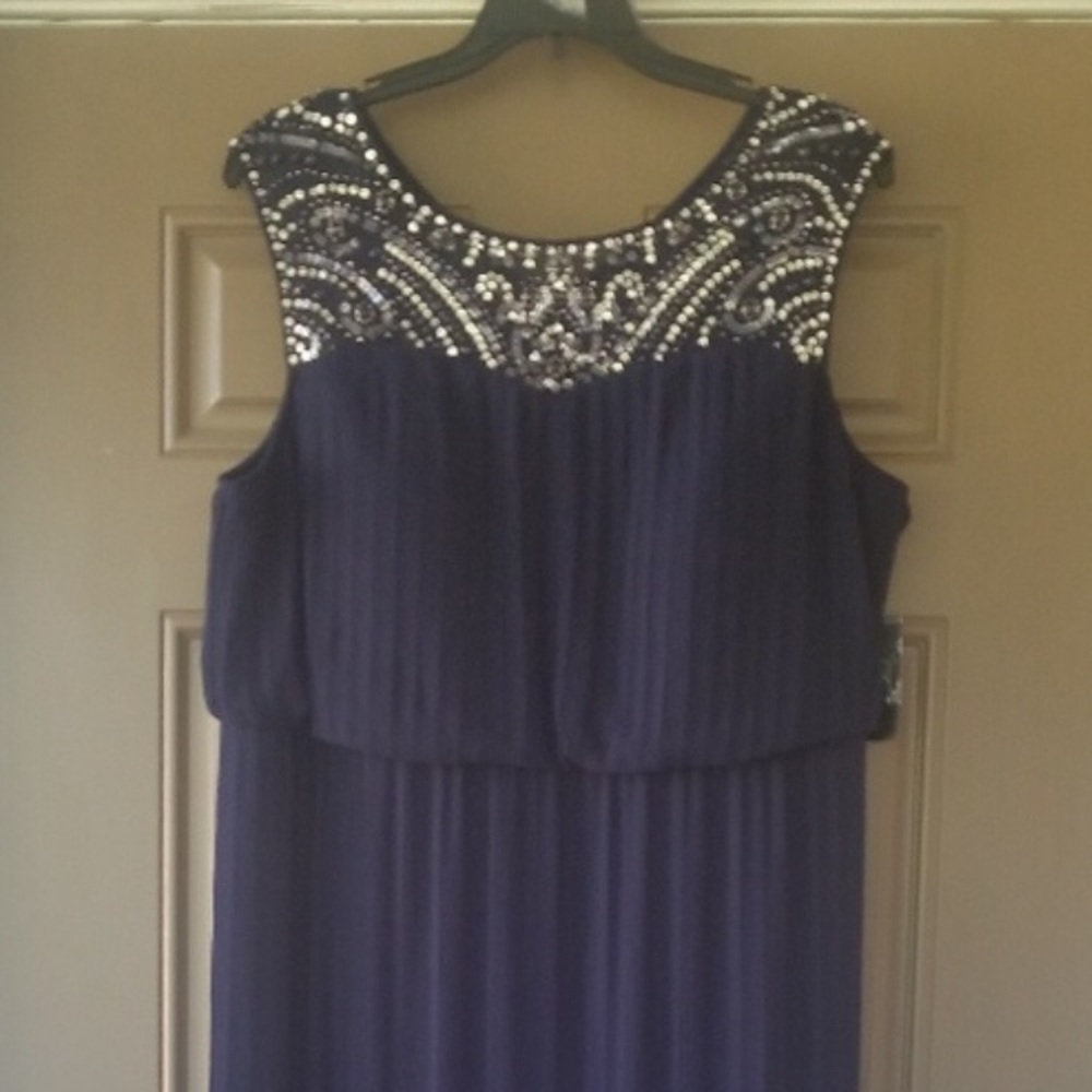 NWT Alex evenings  20W Navy blue dress.